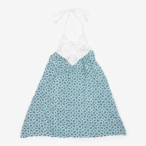 Tiare Hawaii Crochet Top Dress OS Printed Swim Cover Up‎ Beachy Boho Summer
